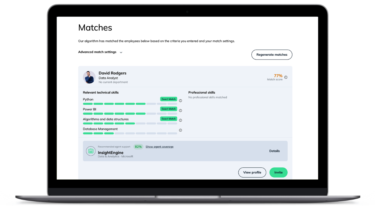 employee AI project matching